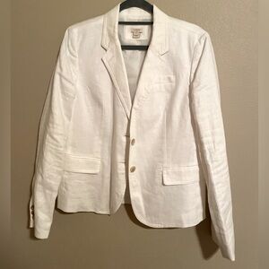 J Crew Lined White Linen Women’s Blazer - 14